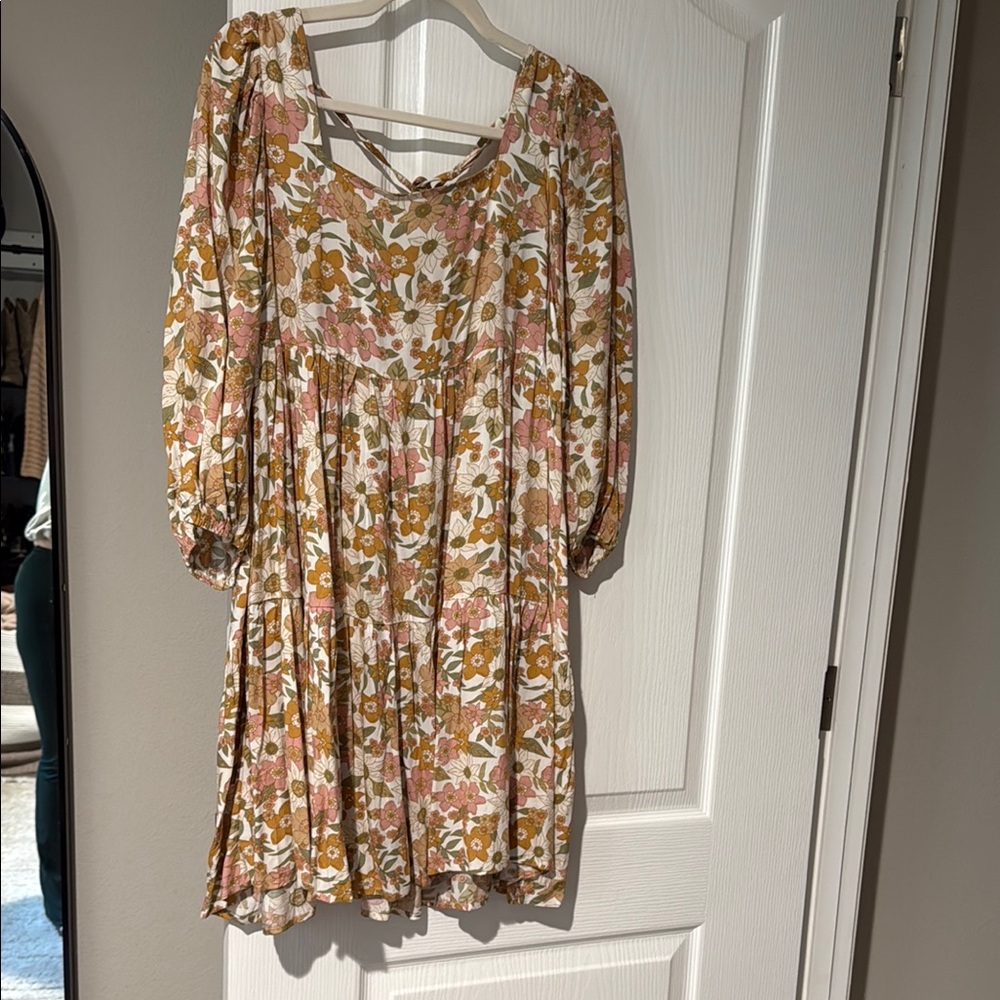 Floral 3/4 Sleeve Dress
